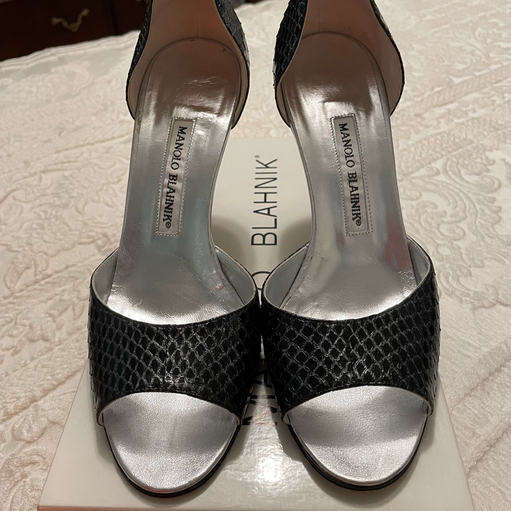 Manolo Blahnik Serpent Open Toe Sandal